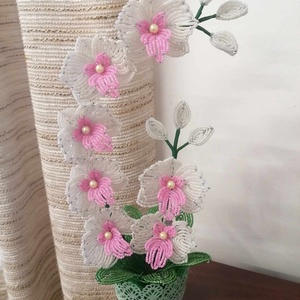Akciós! gyöngyből készült orchidea - otthon & életmód - dekoráció - virágdísz és tartó - csokor & virágdísz - Meska.hu