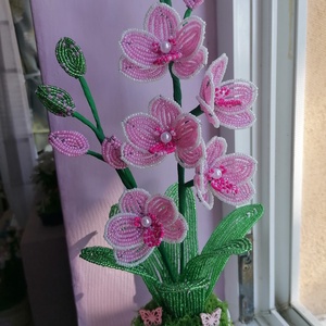 Gyöngyből készült orchidea - Meska.hu