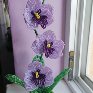 Gyöngyből készült orchidea - otthon & életmód - dekoráció - virágdísz és tartó - csokor & virágdísz - Meska.hu