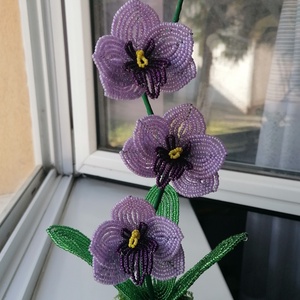 Gyöngyből készült orchidea - otthon & életmód - dekoráció - virágdísz és tartó - csokor & virágdísz - Meska.hu