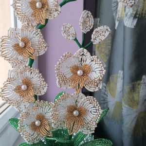 Gyöngyből készült orchidea - Meska.hu