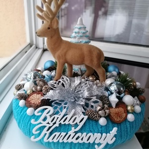 Karácsonyi asztali dísz szarvasokkal - Meska.hu