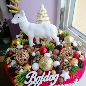 Karácsonyi asztali dísz szarvasokkal - karácsony - karácsonyi lakásdekoráció - ünnepi asztaldekoráció - Meska.hu