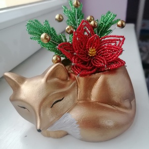 Karácsonyi róka réz színben - Meska.hu