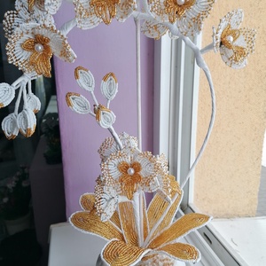 Gyöngyből készült orchidea - Meska.hu