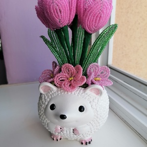 Tulipán süni kaspóban  - Meska.hu