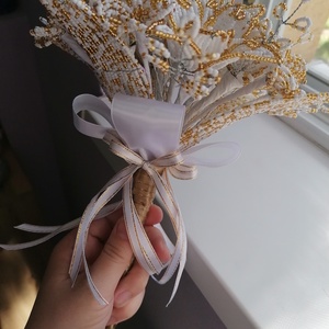 Ballagási csokor gyöngyből - otthon & életmód - virágdekoráció - virágok - virágcsokor - Meska.hu