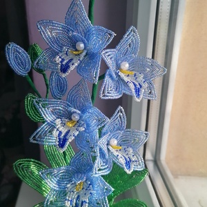 Gyöngyből készült orchidea - otthon & életmód - virágdekoráció - virágdíszek - asztali virágdísz - Meska.hu