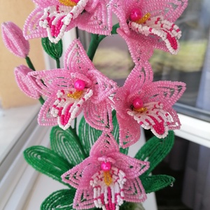 Gyöngyből készült orchidea - Meska.hu