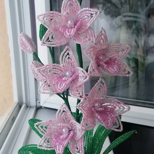 Gyöngyből készült orchidea - Meska.hu