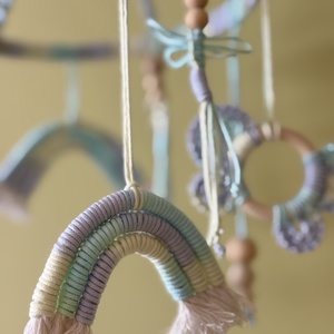 Álomőrző szivárvány-pillangó kiságy-forgó - baba - mama - baba játékok - kiságyforgó - Meska.hu