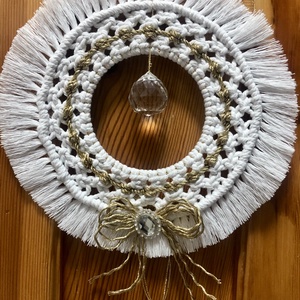 Frosty Jewel � Ünnepi kristálykopogtató (22 cm), Otthon & Életmód, Dekoráció, Ajtó- és ablak dekoráció, Ajtódísz & Kopogtató, Csomózás, MESKA