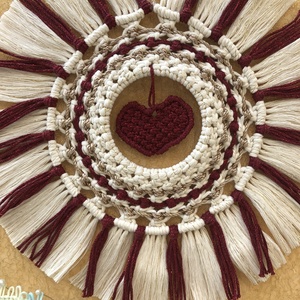 Love and Glow � Valentin-napi makramé kopogtató (36 cm) - Meska.hu