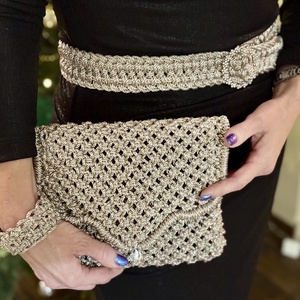 Platinum Edition � Éjféli Fény - Exkluzív Makramé övek - táska & tok - táska szett - Meska.hu