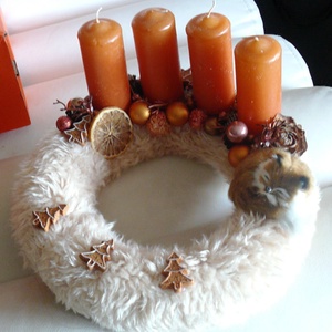 Rókás, szőrmés adventi koszorú -  - Meska.hu