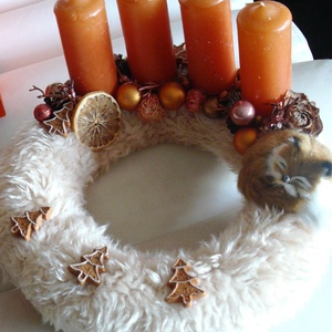 Rókás, szőrmés adventi koszorú -  - Meska.hu