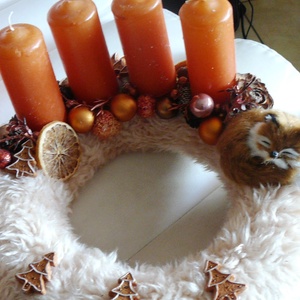 Rókás, szőrmés adventi koszorú -  - Meska.hu