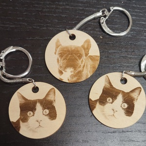 Gravírozott fa fényképes kulcstartó - táska & tok - kulcstartó & táskadísz - kulcstartó - Meska.hu