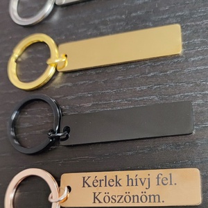 Rozsdamentes kulcstartó 4 színben, Táska & Tok, Kulcstartó & Táskadísz, Kulcstartó, Gravírozás, pirográfia, MESKA