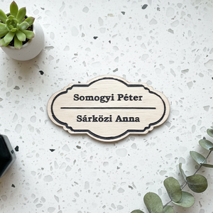 Névtábla választható felirattal és formával - otthon & életmód - dekoráció - ajtó- és ablak dekoráció - ajtótábla - Meska.hu