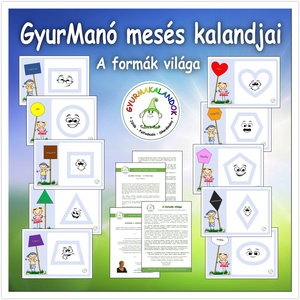 A formák világa  Nyomtatható PDF - GyurManó mesés kalandjai sorozat - játék & sport - készségfejlesztő és logikai játék - szín és formaválogató játékok - Meska.hu