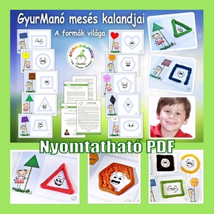 A formák világa készségfejlesztő játékcsomag - Nyomtatható PDF - GyurManó mesés kalandjai sorozat - játék & sport - készségfejlesztő és logikai játék - szín és formaválogató játékok - Meska.hu
