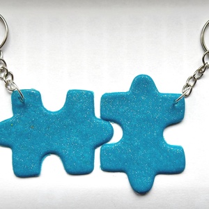 Páros, feliratozható puzzle kulcstartó - Meska.hu