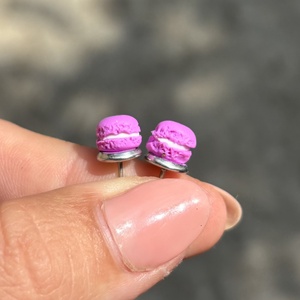 Macaron bedugós fülbevaló, Ékszer, Fülbevaló, Pötty fülbevaló, Ékszerkészítés, Gyurma, MESKA