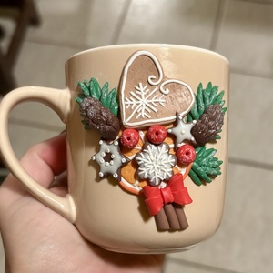 Karácsonyi bögre, Otthon & Életmód, Konyhafelszerelés, tálalás, Tálalás, Bögre & Csésze, Gyurma, MESKA