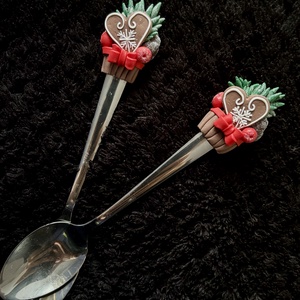 Karácsonyi teáskanál - otthon & életmód - konyhafelszerelés, tálalás - tálalás - kanál & villa - Meska.hu