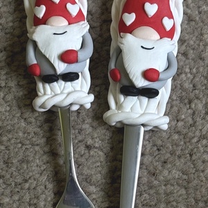 Téli manós latte kanál és sütis villa készlet , Otthon & Életmód, Konyhafelszerelés, tálalás, Tálalás, Kanál & Villa, Gyurma, MESKA