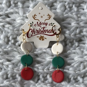 �Karácsony színei füli , Esküvő, Ékszer, Fülbevaló, Gyurma, Ékszerkészítés, MESKA