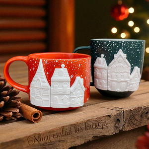 Házikós téli bögre , Otthon & Életmód, Konyhafelszerelés, tálalás, Tálalás, Bögre & Csésze, Gyurma, MESKA