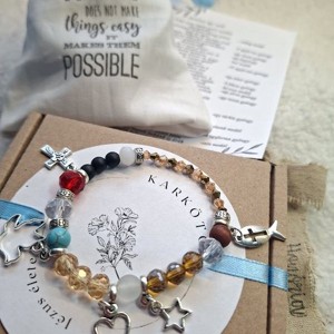 Jézus élete - keresztény történet karkötő-barna-087, Ékszer, Karkötő, Bogyós karkötő, , MESKA