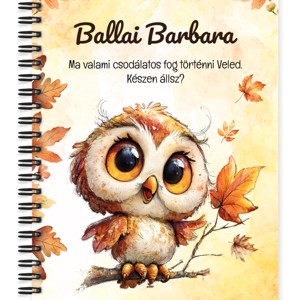 Személyre szabható - Cuki őszi bagoly lány mintás A6-os füzet, Otthon & Életmód, Papír, írószer, Jegyzetfüzet & Napló, , MESKA
