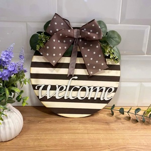 Kopogtató csíkos, Otthon & Életmód, Dekoráció, Ajtó- és ablak dekoráció, Ajtódísz & Kopogtató, Festett tárgyak, Famegmunkálás, MESKA