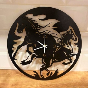 Lovas óra, Otthon & Életmód, Dekoráció, Fali és függő dekoráció, Falióra & óra, Gravírozás, pirográfia, MESKA