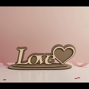Love feliratos képtartó, Otthon & Életmód, Dekoráció, Kép & Falikép, Képkeret, Gravírozás, pirográfia, MESKA