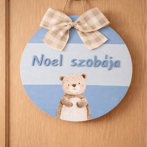 Macis névtábla - baba - mama - babaszoba dekoráció - babanév dekoráció - Meska.hu