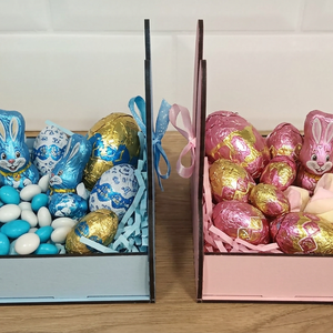 Nyuszis kosár - ünnepi díszek, dekorációk - húsvéti díszek és dekorációk - húsvéti ajándékátadó - Meska.hu