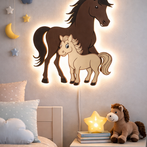 Lovas éjjeli fény, Baba - mama, Babaszoba dekoráció, Babaposzter, Famegmunkálás, Festett tárgyak, MESKA