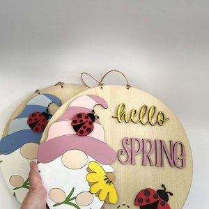 Tavaszi manós táblák - otthon & életmód - dekoráció - ajtó- és ablak dekoráció - ajtódísz & kopogtató - Meska.hu