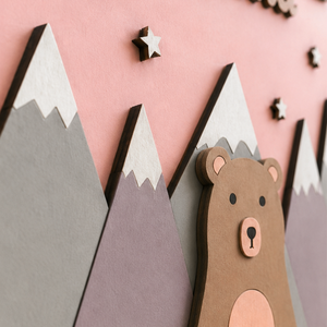 Névtábla macis - baba - mama - babaszoba dekoráció - baba névtábla - Meska.hu