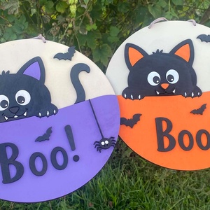 Cicás halloween dekor falra - otthon & életmód - dekoráció - halloween - halloweeni dekoráció - Meska.hu