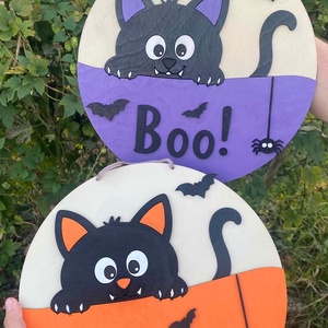 Cicás halloween dekor falra - Meska.hu