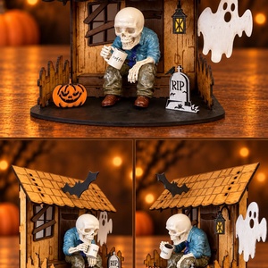 Halloween csontváz szobor - Meska.hu