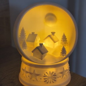 Karácsonyi falus mécsestartó , Karácsony, Karácsonyi lakásdekoráció, Karácsonyi lakásdíszek, , MESKA