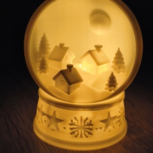 Karácsonyi falus mécsestartó  - karácsony - karácsonyi lakásdekoráció - karácsonyi lakásdíszek - Meska.hu