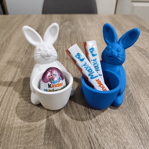 Nyuszi kosárral csokitartó, Ünnepi díszek, dekorációk, Húsvéti díszek és dekorációk, Húsvéti ajándékátadó, , MESKA