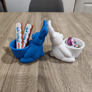 Nyuszi kosárral csokitartó - ünnepi díszek, dekorációk - húsvéti díszek és dekorációk - húsvéti ajándékátadó - Meska.hu